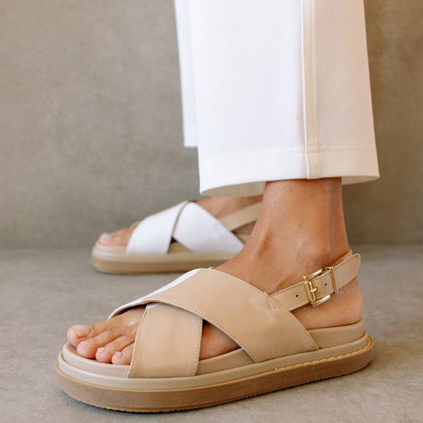 Marshmallow Bicolor Beige/White | Chunky sandal