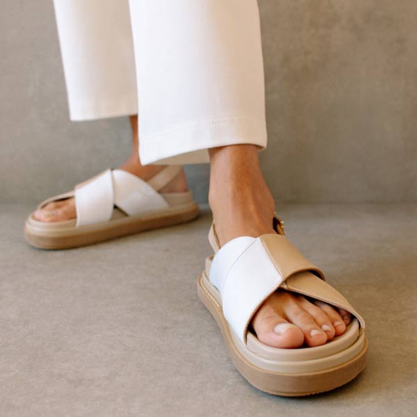 Marshmallow Bicolor Beige/White | Chunky sandal