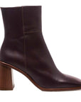 Alohas west vintage wine burgundy leather ankle boots