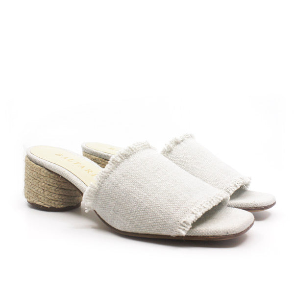 Baltarini Clera Soft Grey Linen mule angle