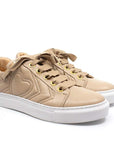 Billi-Bi A1460 beige quilted leather sneaker angle view