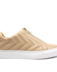 Billi-Bi A1461-beige leather zip up sneakers side view