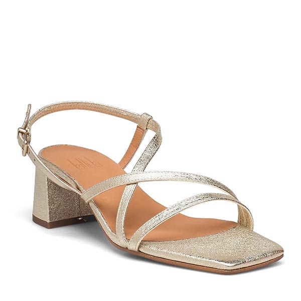 2053 Gold | Mid heel sandal