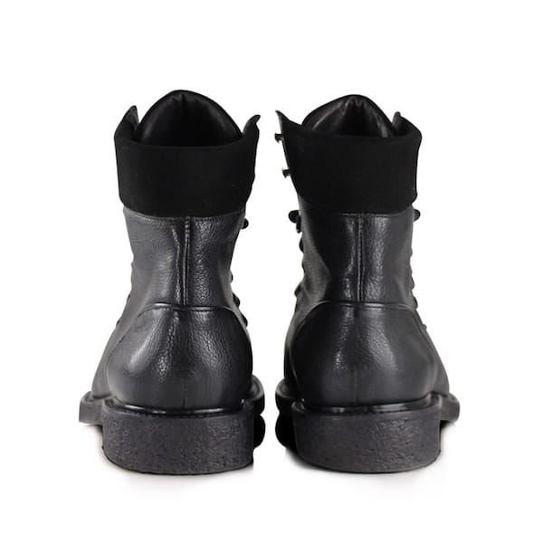 product image Black leather flat lace up combat boots by Billi Bi