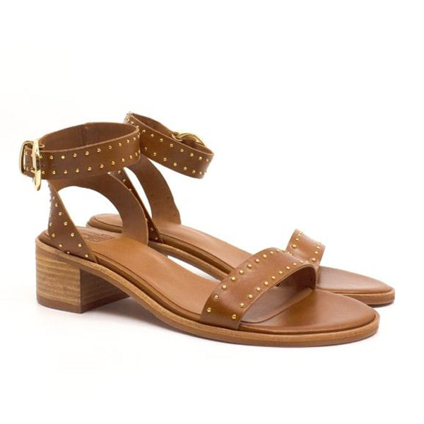 Billi Bi 4181 Brown Studded leather sandal angle