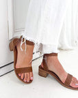 4181 Brown | Studded leather sandal