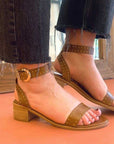 Billi Bi 4181 Brown Studded leather sandal lifestyle