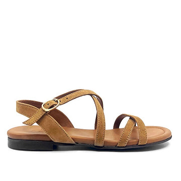 4920 | Flat camel suede sandal