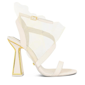 Amba Cream | Mesh high heel sandal