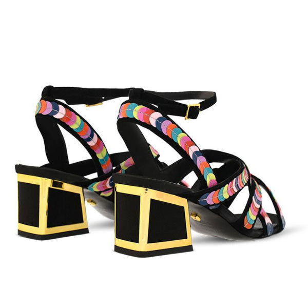 Kat Maconie Chima Multi-coloured mid heel back