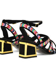 Kat Maconie Chima Multi-coloured mid heel back