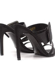 Kat Maconie Penitas black satin mule back angle 