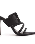 Kat Maconie Penitas black satin mule side