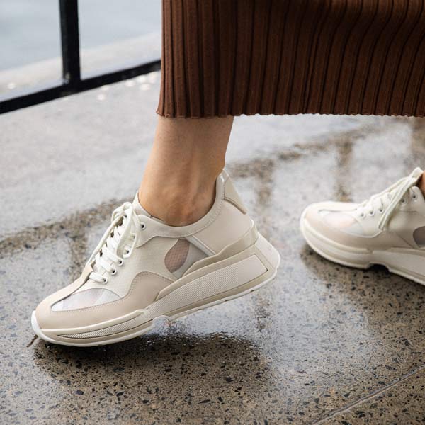Kat Maconie Marianne Beige chunky sneakers lifestyle 3