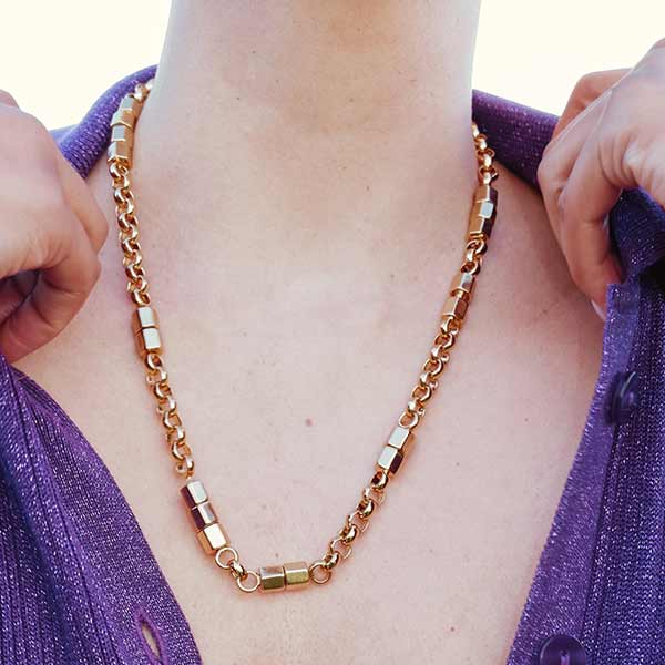 Prism Stud Bead Necklace | 18ct gold plated