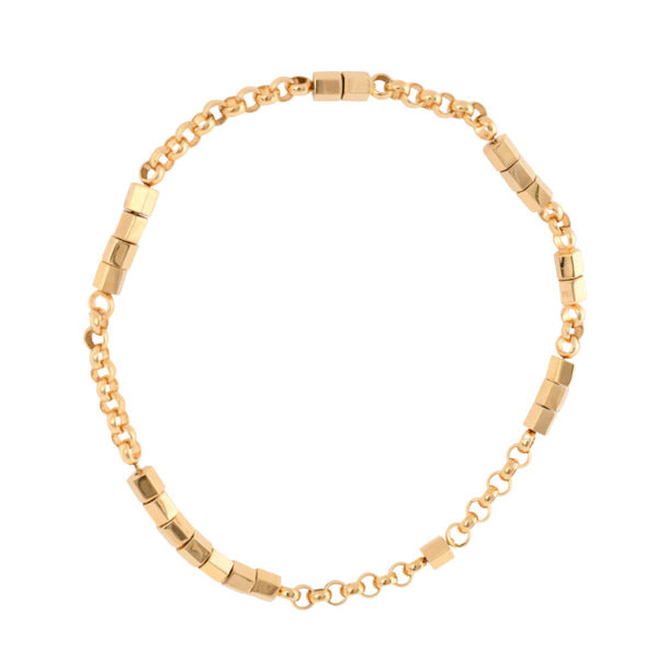 Kat Maconie prism stud short necklace gold