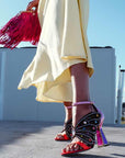 Kat Maconie Raya wild rose/multi embellished heels