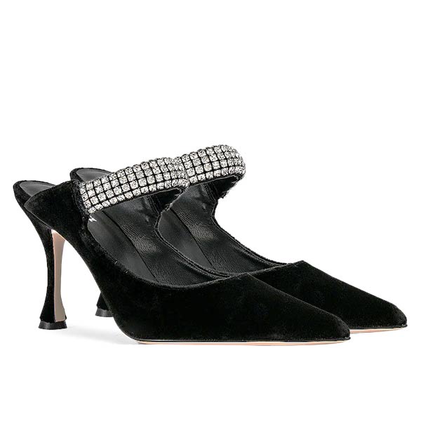 Bofu Black | Velvet high heel pump