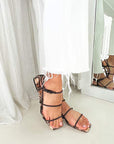 Lola Cruz Rito Brown Strappy leather sandal 