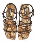 Lola Cruz Rito Brown snake print Strappy leather sandal top