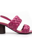 Paula Raspberry | Leather sandal