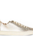 Maison Toufet julie champagne leather sneaker with scalloped edging