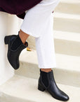 Clark by Mi/Mai Low heel leather chelsea boot lifestyle shot 2