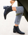 Clark by Mi/Mai Low heel leather chelsea boot lifestyle shot 6