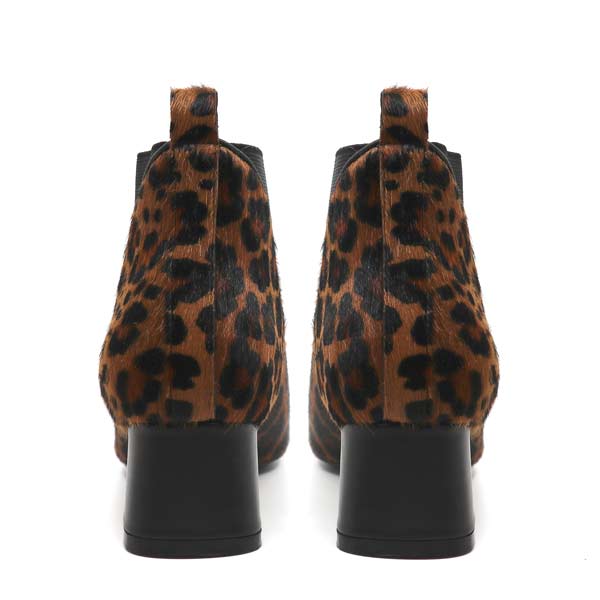 Dora by Mi/Mai Mid heel, leopard print, ankle boot back