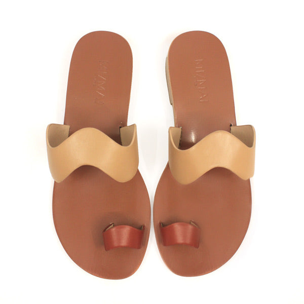 Mi/Mai Goa Tan Leather toe loop slide top