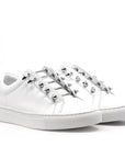 Mi/Mai joe white/silver sneaker angle
