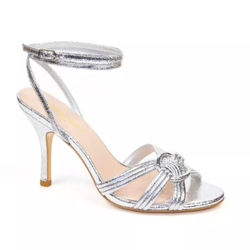 Mi/Mai Saint-Tropez Silver Metallic high heel sandal side