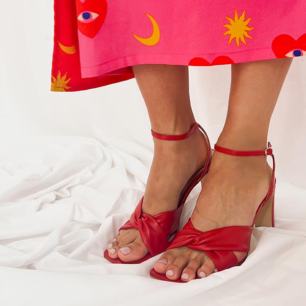 Mona Red | Soft leather sandal