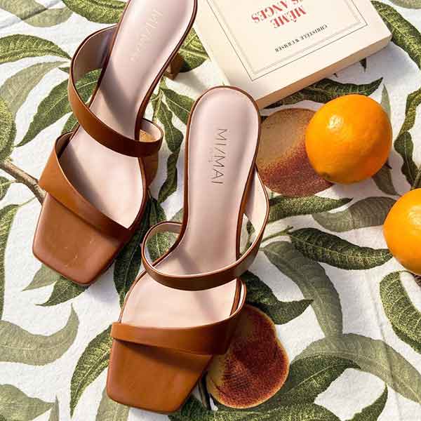 Terry Terracotta | Leather mules