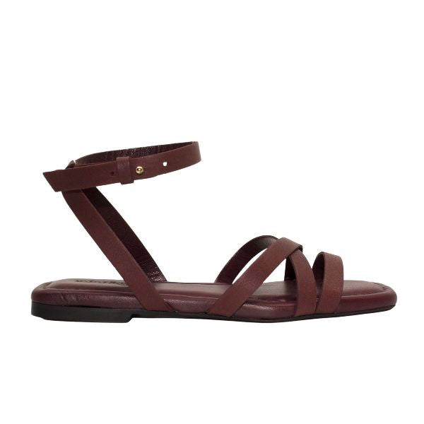 Mint & Rose Adriana Flat strappy leather sandal side