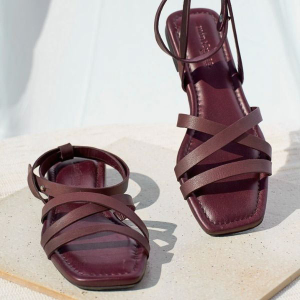 Mint & Rose Adriana Flat strappy leather sandal lifestyle 1