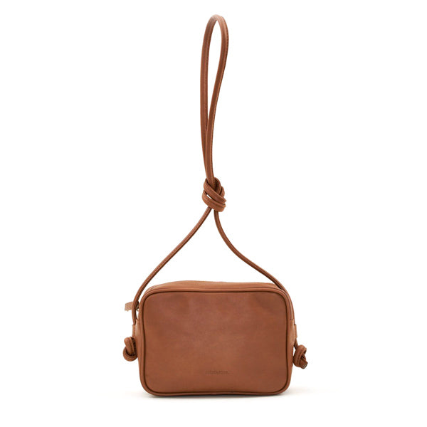 Mint &amp; Rose cassis tan leather crossbody bag front