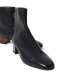 Mint&Rose sol carey black ankle boot with low acrylic heel 