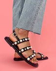Zoe Black | Pearl embellished sandal