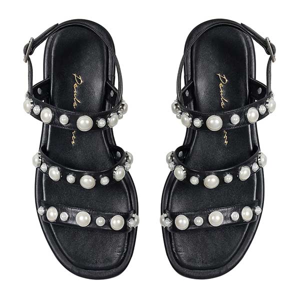 Black leather store women's zoe sandals