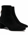 Reike Nen Wave Oval Black Mid heel suede ankle boot angle