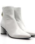 Reike Nen Wave Oval White Mid heel leather ankle boot angle