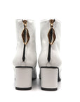 Reike Nen Wave Oval White Mid heel leather ankle boot back