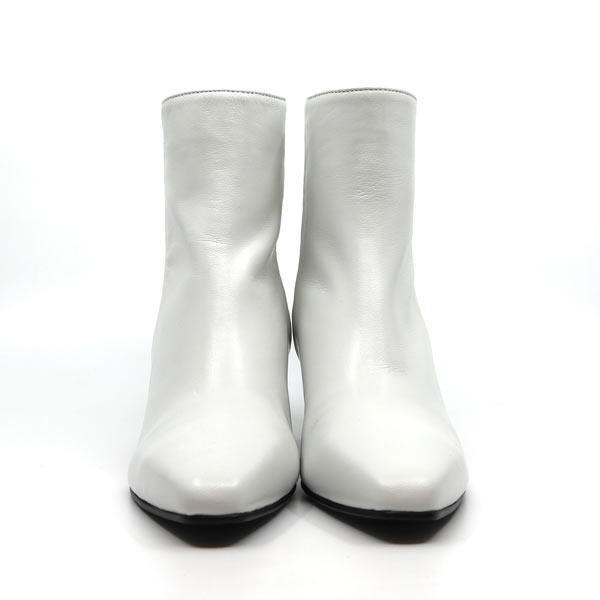 Reike Nen Wave Oval White Mid heel leather ankle boot front