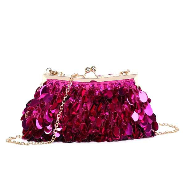 Urban Expressions Ariana Pink Sequin Evening Clutch Bag