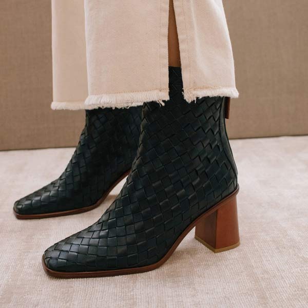 Alohas West Braided leather ankle boot lifestyle 3