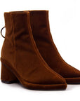 Ring Velvet Copper Mid heel ankle boot angle