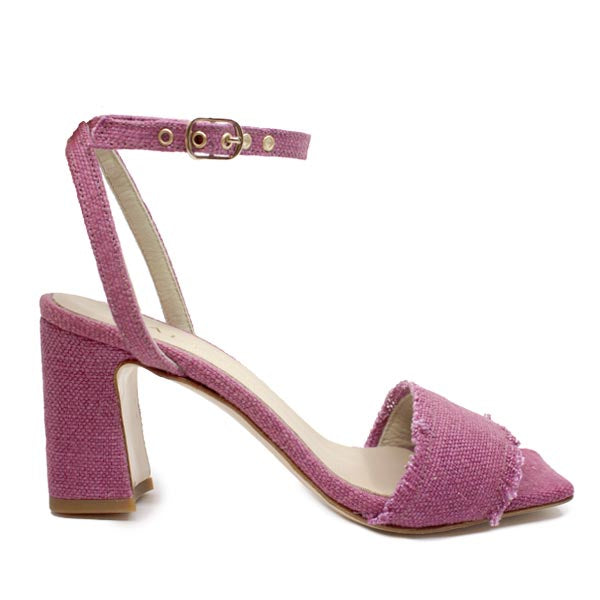 Camelia Pink | Linen heel