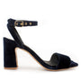 baltarini camelia navy velvet high heel sandal side