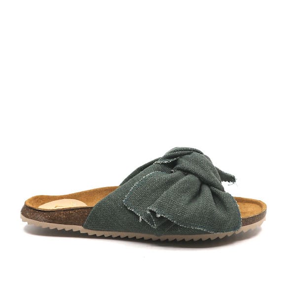 Claudie by Baltarini Flat linen bow slide side